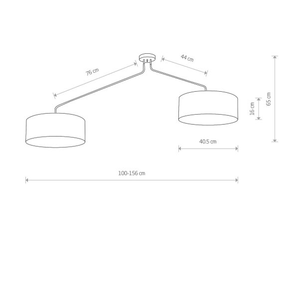 Plafonnier XXL blanc ajustable 100-156cm de long