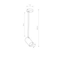 Moderner Deckenspot Weiß Gold H:41cm verstellbar GU10