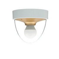 Plafonnier rond blanc or petit Ø18cm IP44 Moderne
