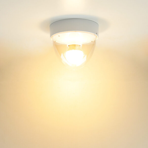 Plafonnier blanc rond Ø18cm IP44 Moderne E27