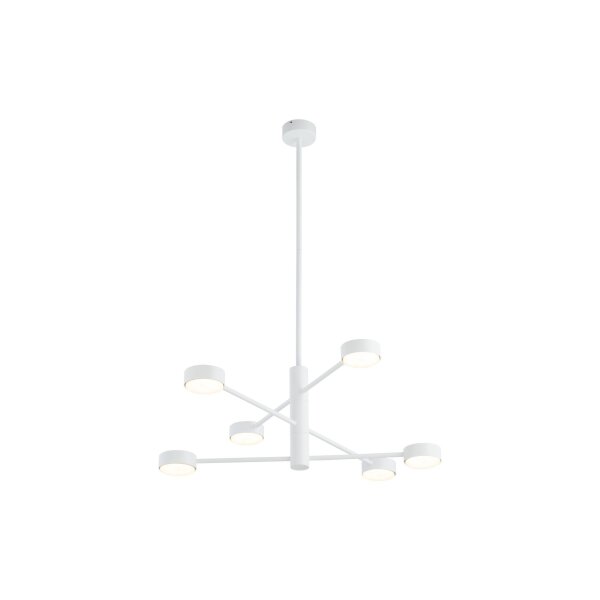 Moderne Deckenleuchte Weiß drehbar H:85cm 6-flammig
