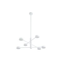 Plafonnier moderne blanc pivotant H:85cm 6-flamme