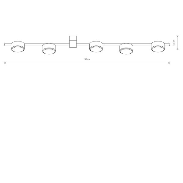 Plafonnier blanc grand L:98cm Aluminium Métal Moderne