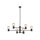 Minimalistischer Kronleuchter Schwarz Metall H:86cm für