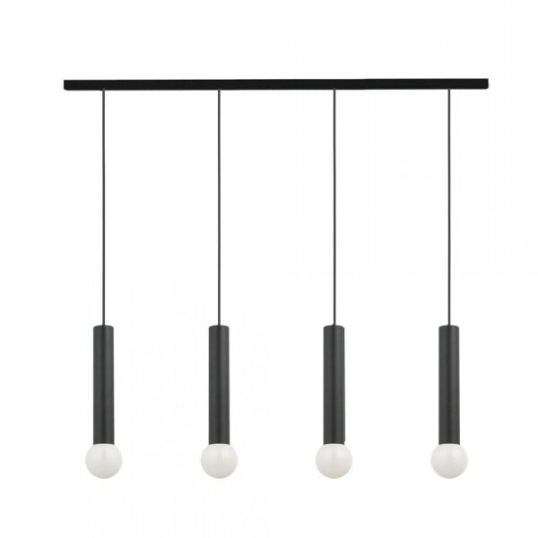 Hängelampe Schwarz Metall 4-flammig Modern Design