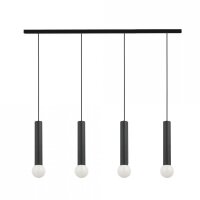Hängelampe Schwarz Metall 4-flammig Modern Design