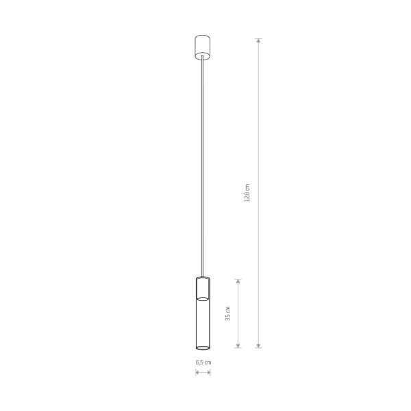Hängeleuchte Glas Schirm Ø6,5cm Zylinder E27 rund TORRY