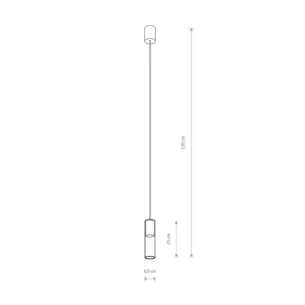 Hängeleuchte Glas Messing Ø6,5cm Zylinder E27 rund