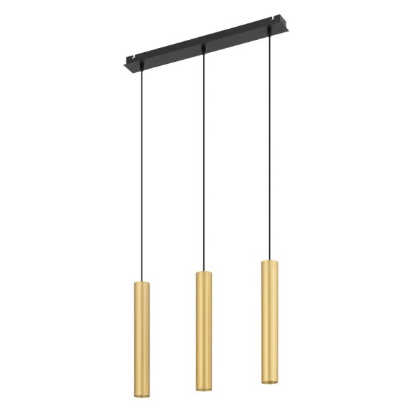 Elégante lampe suspendue en laiton Abat-jour Cylindre Moderne