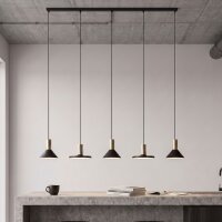 Schwarze Pendelleuchte lang 132cm Metall groß...