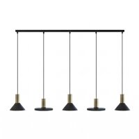Schwarze Pendelleuchte lang 132cm Metall groß...