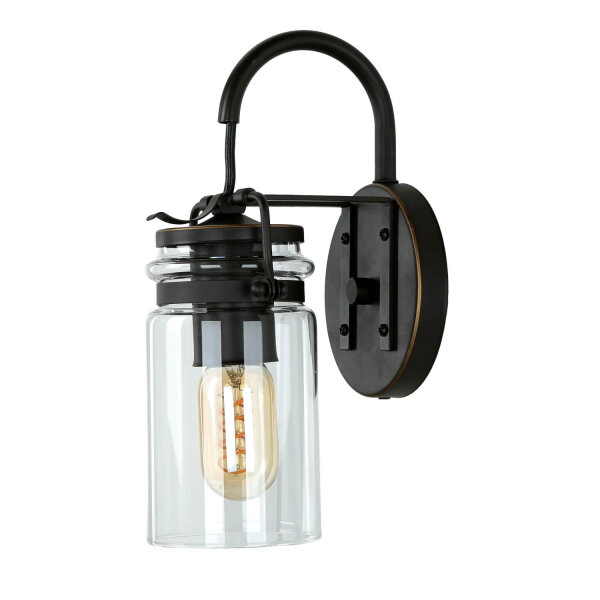 Vintage Wandleuchte Industrie Design Glas Schirm
