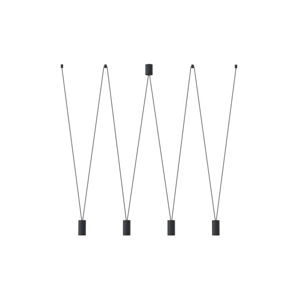 Suspension flexible noire L : max. 160cm 4x GU10
