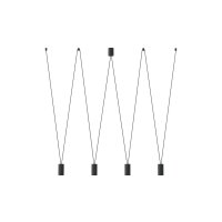 Suspension flexible noire L : max. 160cm 4x GU10