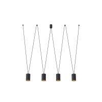 Suspension moderne noir or L : max. 2 m 4x GU10