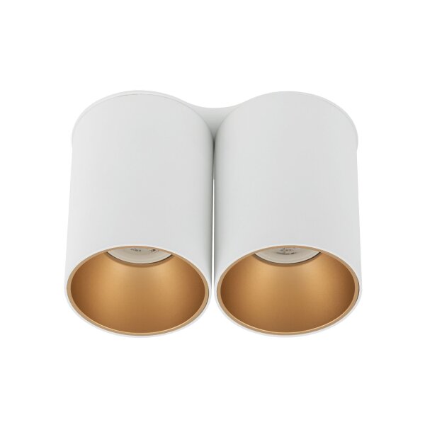 Kleine Deckenlampe Weiß Gold H:13cm 2x GU10 kompakt