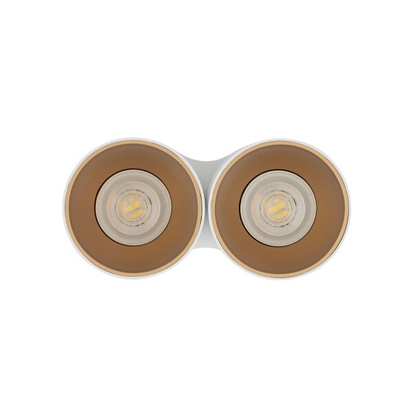 Kleine Deckenlampe Weiß Gold H:13cm 2x GU10 kompakt