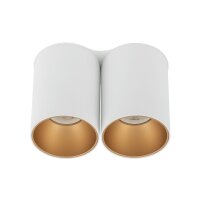 Kleine Deckenlampe Weiß Gold H:13cm 2x GU10 kompakt