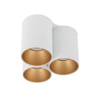 Spot de plafond polyvalent blanc or 3x GU10 petit
