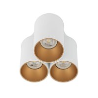 Spot de plafond polyvalent blanc or 3x GU10 petit