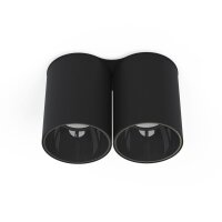 Vielseitiger Aufbauspot Schwarz 2x GU10 klein L:18cm