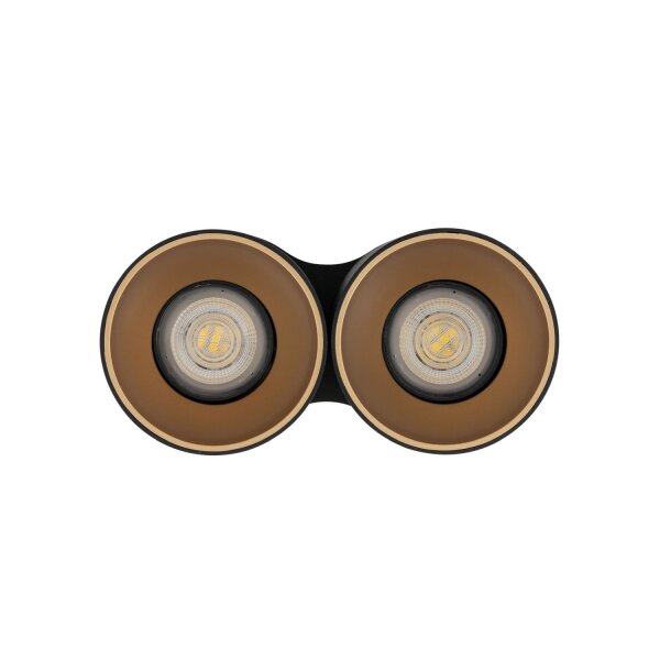 Elegante Deckenlampe in Schwarz Gold 2x GU10 klein