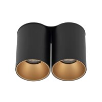 Elegante Deckenlampe in Schwarz Gold 2x GU10 klein