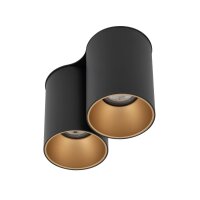 Elegante Deckenlampe in Schwarz Gold 2x GU10 klein