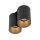 Elegante Deckenlampe in Schwarz Gold 2x GU10 klein