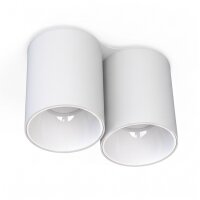 Weißer Aufbauspot 2x GU10 H:13cm klein kompakt