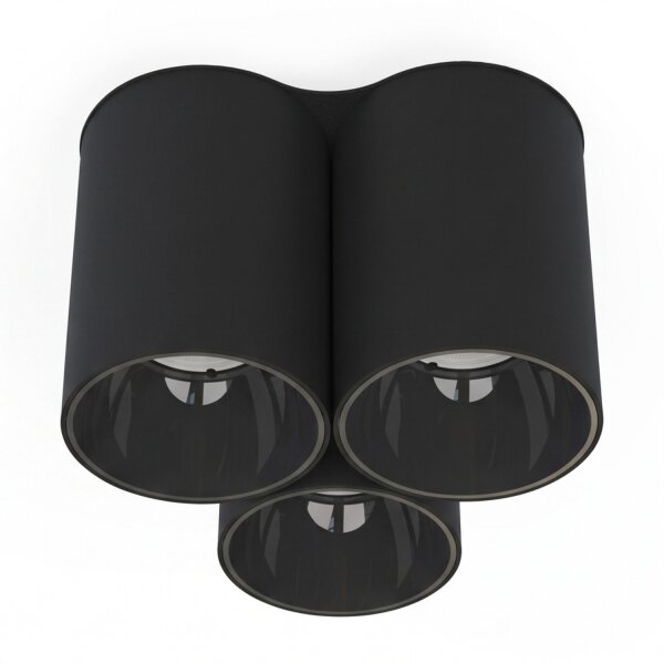 Aufbauspot Lampe Schwarz 3-flammig GU10 Modern