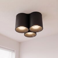 Aufbauspot Lampe Schwarz 3-flammig GU10 Modern