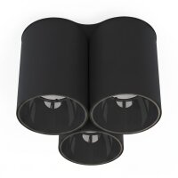 Aufbauspot Lampe Schwarz 3-flammig GU10 Modern