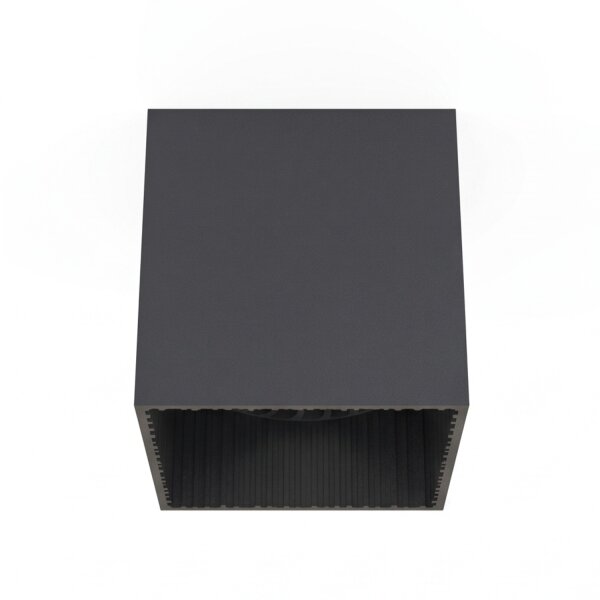 Spot noir à poser carré L:12,5cm GU10 métal compact