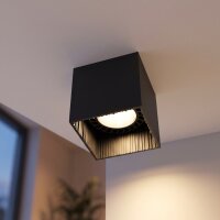 Schwarzer Aufbauspot eckig B:12,5cm GU10 Metall kompakt