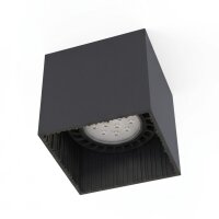 Schwarzer Aufbauspot eckig B:12,5cm GU10 Metall kompakt