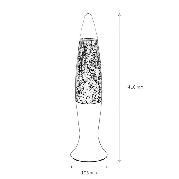 Lampe à Lave Noir Scintillant Cuivre Rétro ANGELINA