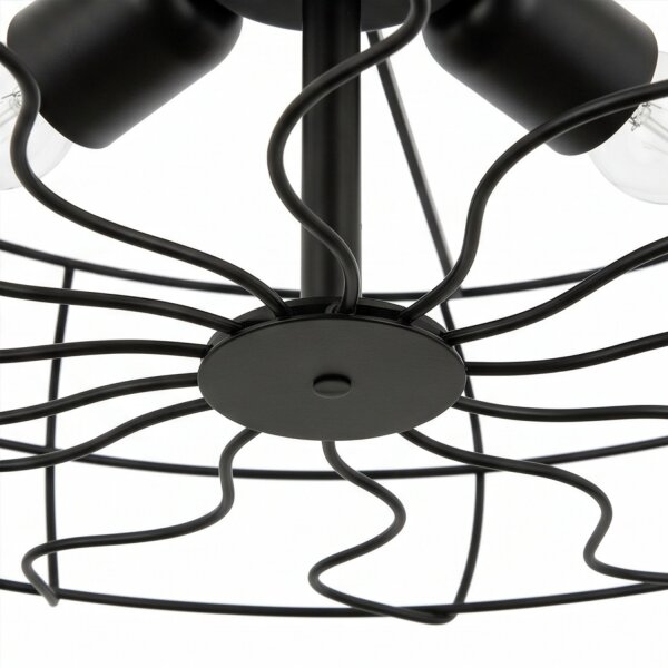 Deckenlampe Metall Schwarz Ø 56 cm 5x E27 Retro