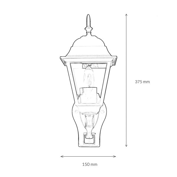 Lampe dextérieur avec détecteur de mouvement Noir Cuivre TIROL