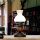 Tischlampe Echt-Holz Glas Landhausstil rustikal