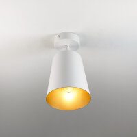 Deckenlampe Weiß Gold Metall Retro flexibel E27