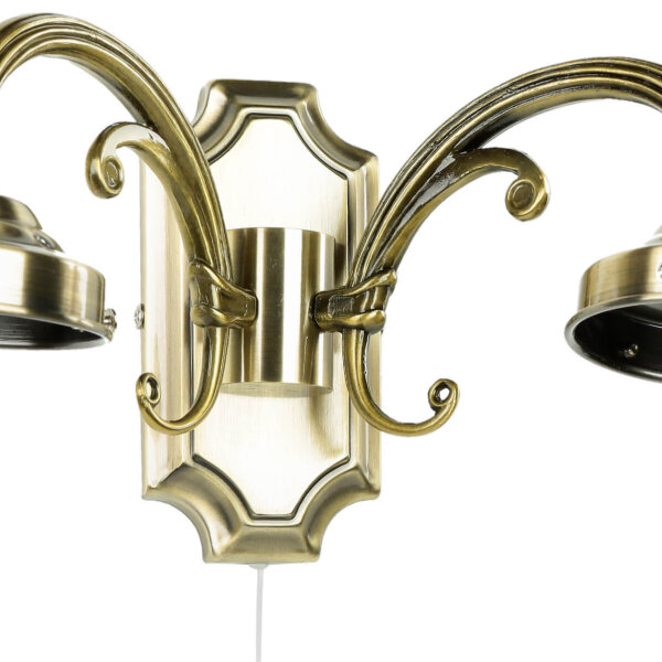 Längliche Wandleuchte mit Glasschirm Bronze farben