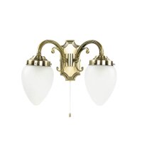 Längliche Wandleuchte mit Glasschirm Bronze farben
