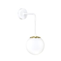 Applique murale Blanc orientable Boule Abat-jour Verre...