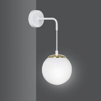 Applique murale Blanc orientable Boule Abat-jour Verre...