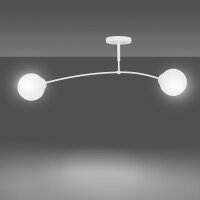 Deckenlampe Weiß Modern Metall Glas Deckenleuchte