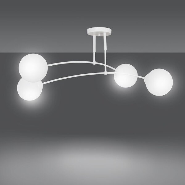 Deckenleuchte Weiß Kugel Schirm 4x E14 Deckenlampe
