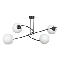 Deckenleuchte Metall Glas Schwarz Weiß Modern 4x E27