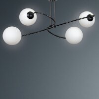 Deckenleuchte Metall Glas Schwarz Weiß Modern 4x E27