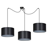Lampe à suspendre réglable noir argent...